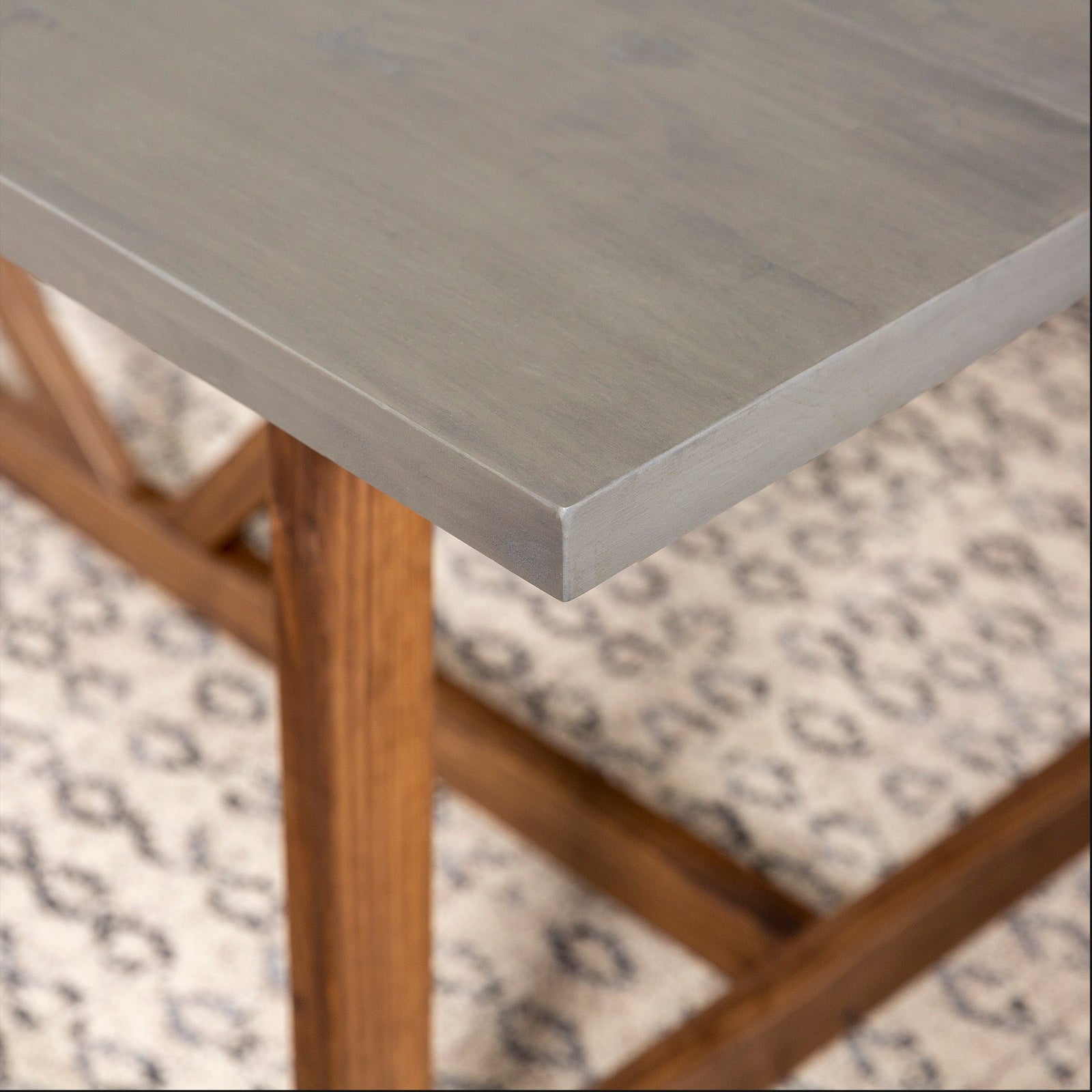 Mesa de comedor con caballete de madera maciza Brennan