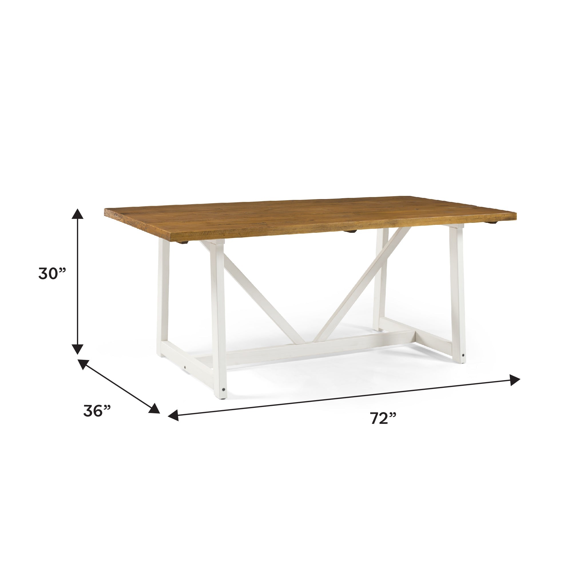 Mesa de comedor con caballete de madera maciza Brennan
