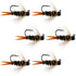 Black Tungsten Bead Prince Jig Tactical Czech Nymph Euro Nymphing Fly - 6 Flies Size 14