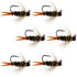 Black Tungsten Bead Prince Jig Tactical Czech Nymph Euro Nymphing Fly - 6 Flies Size 12