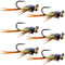 Tungsten Bead Tactical Jig Copper John Chartreuse Czech Nymph Euro Nymphing Fly - 6 Flies Size 12