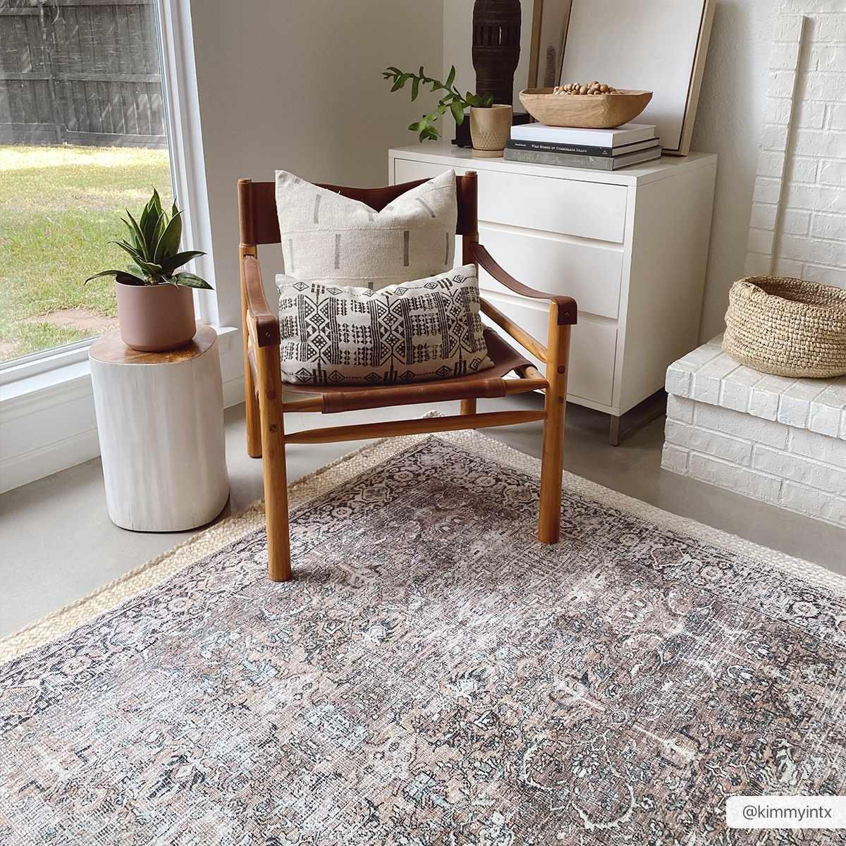 Alfombra vintage lavable Tan Jill - Oferta