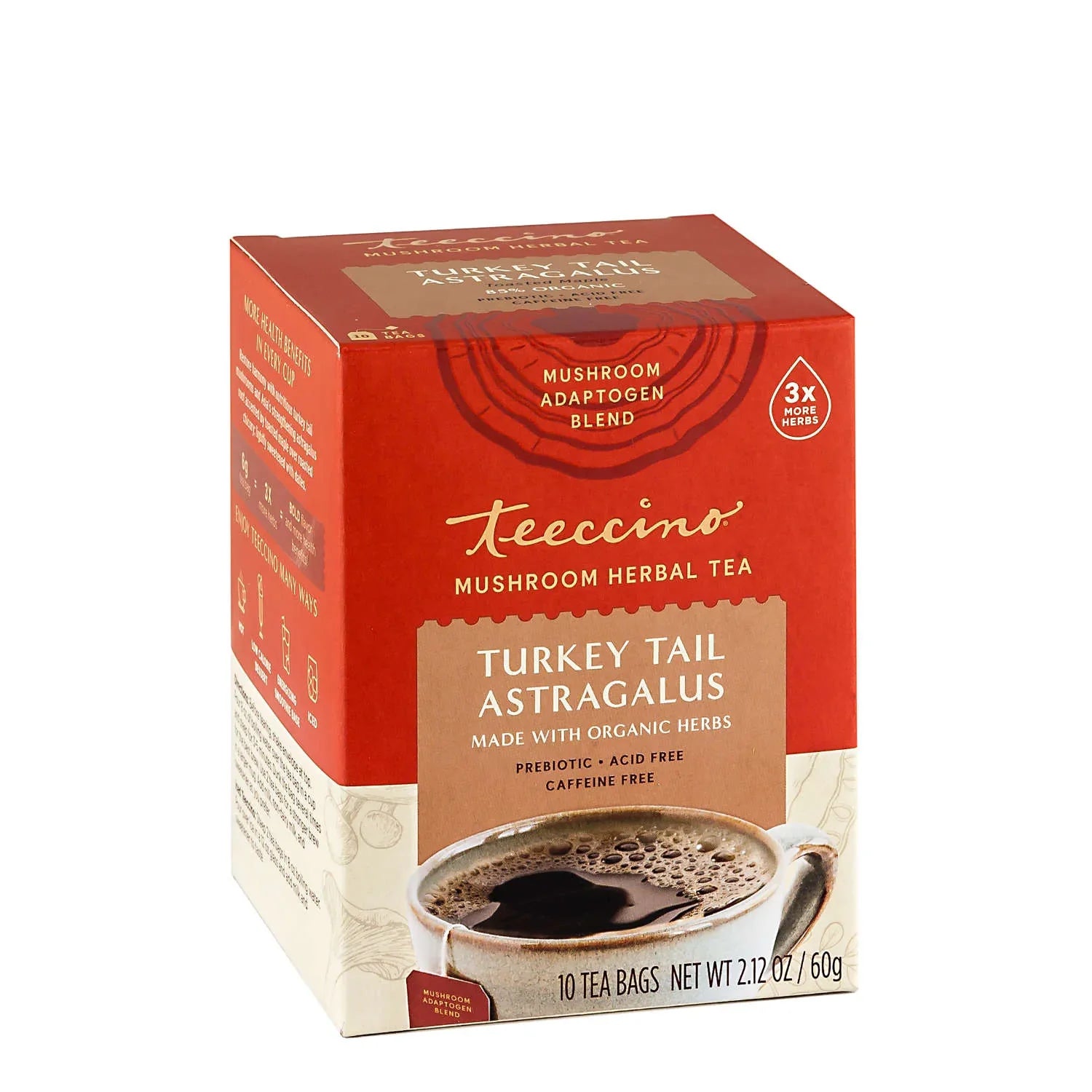 Infusión de hongos y astrágalo, cola de pavo, potenciador del sistema inmunitario, 10 bolsitas