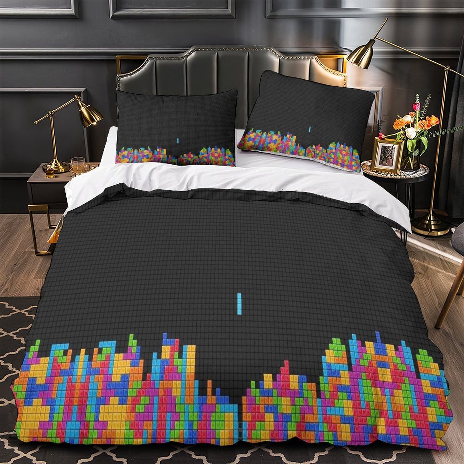 Tetris Bedding Set Pattern Quilt Cover Without Filler