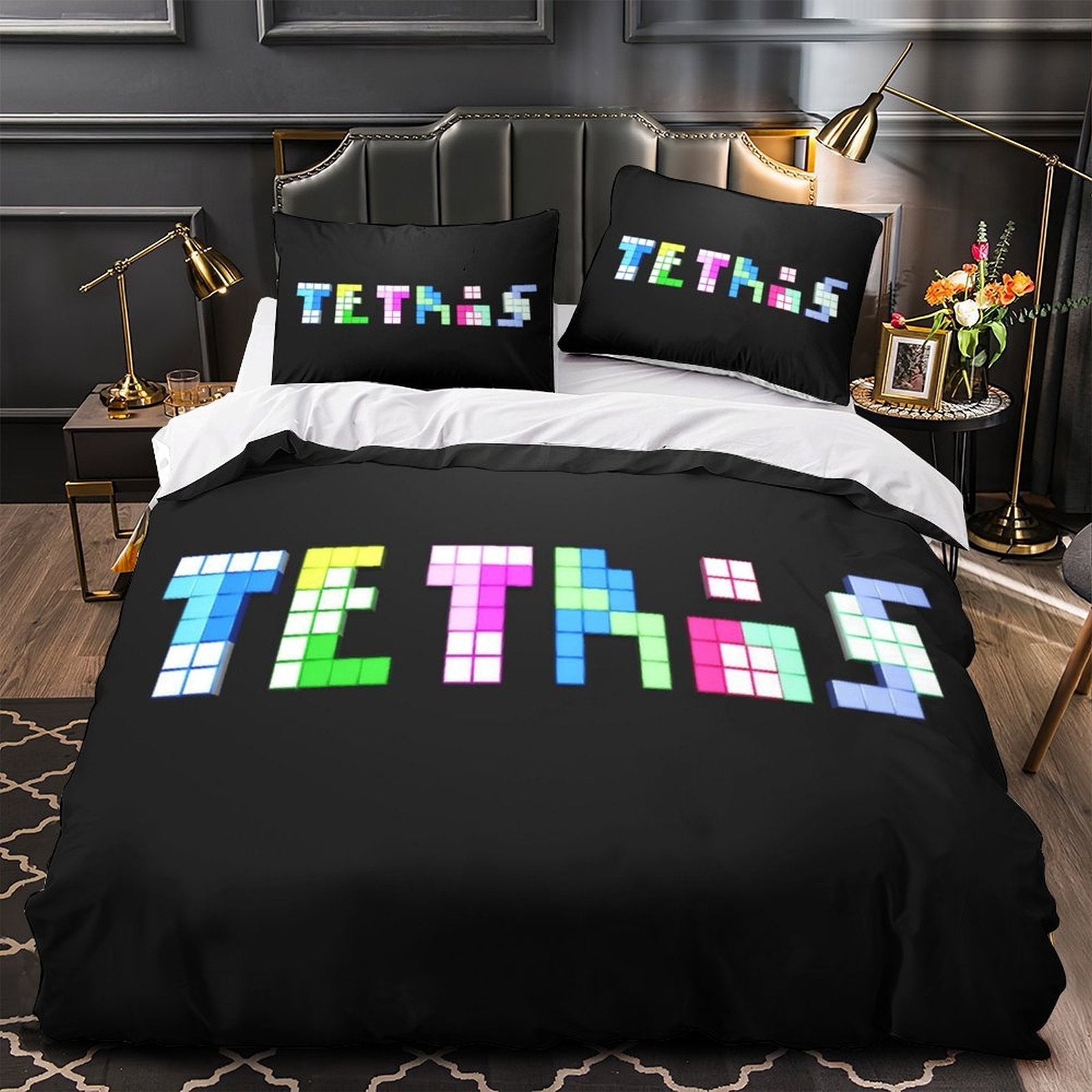 Tetris Bedding Set Pattern Quilt Cover Without Filler