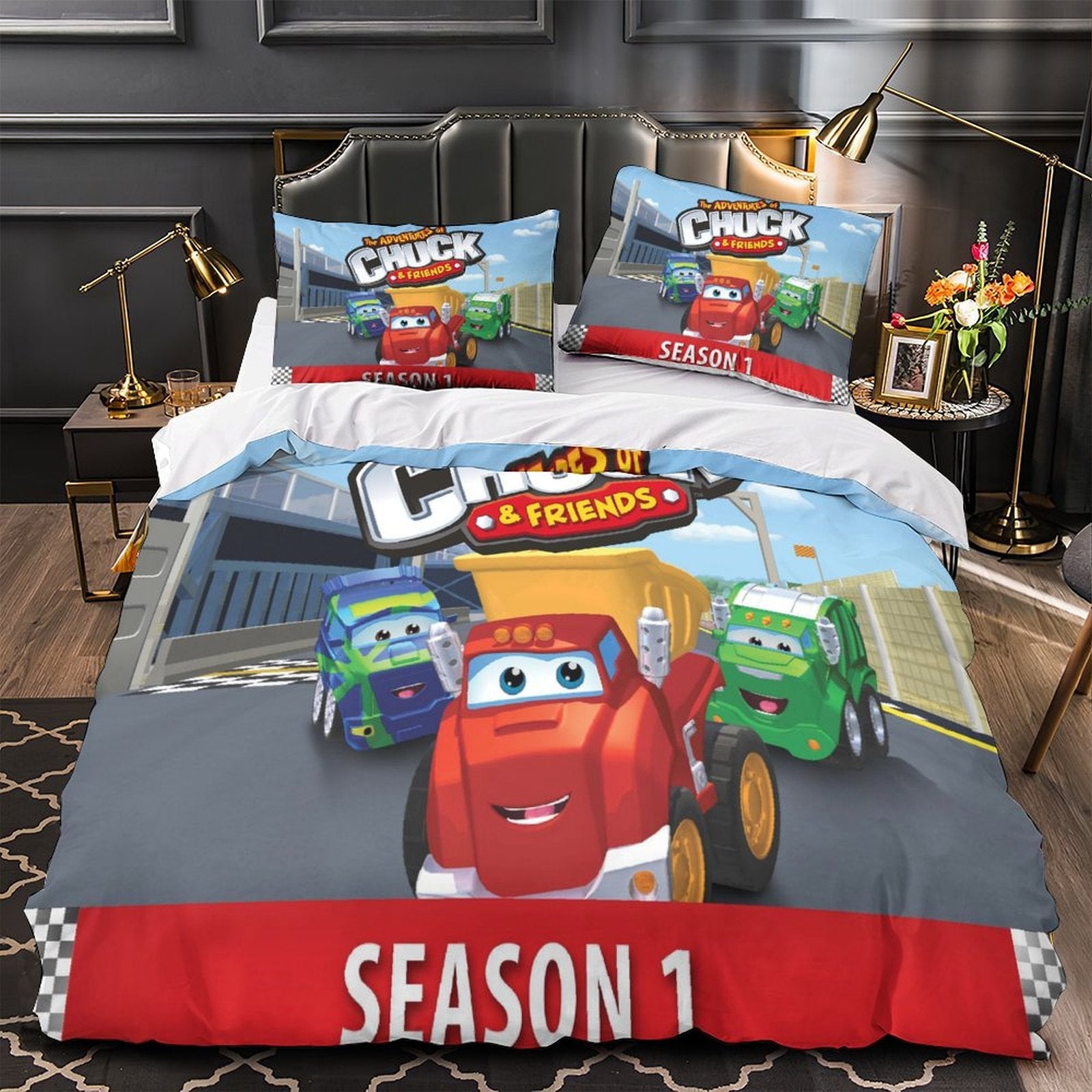 Juego de cama Las aventuras de Chuck y sus amigos, funda nórdica sin relleno