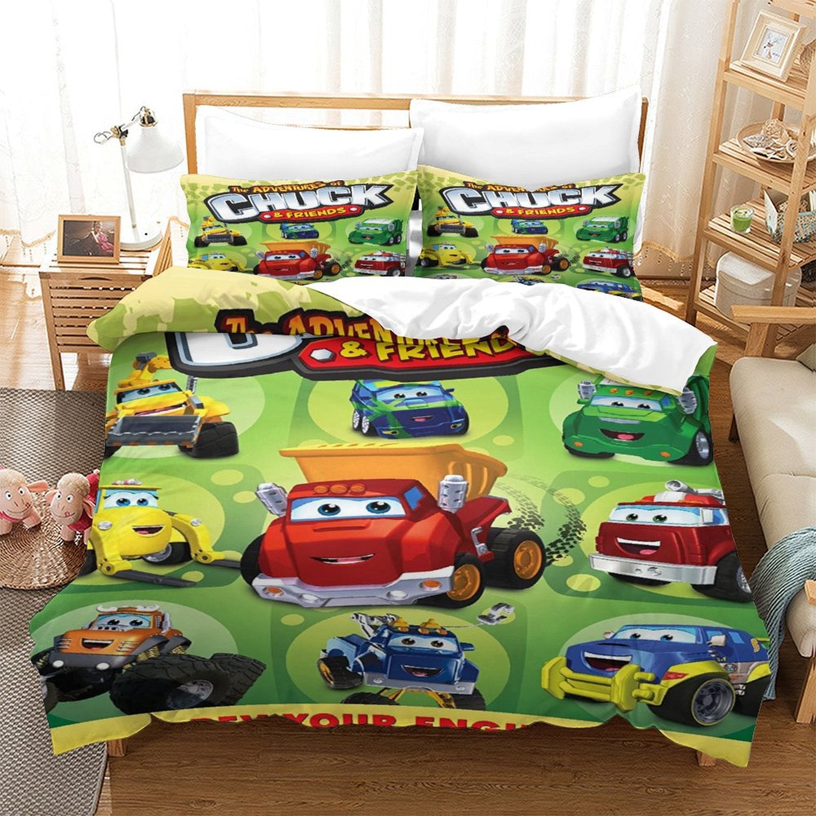 Juego de cama Las aventuras de Chuck y sus amigos, funda nórdica sin relleno