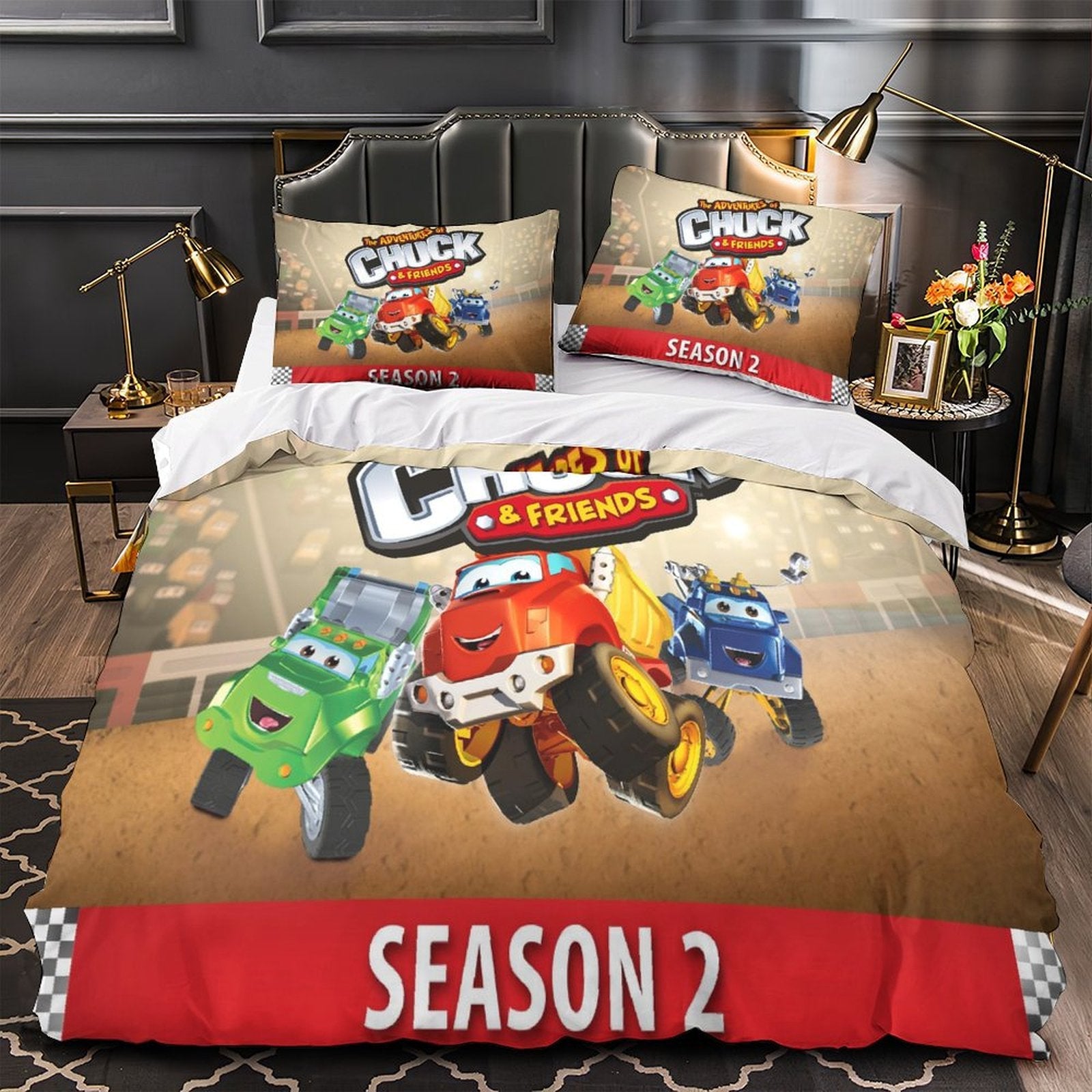 Juego de cama Las aventuras de Chuck y sus amigos, funda nórdica sin relleno
