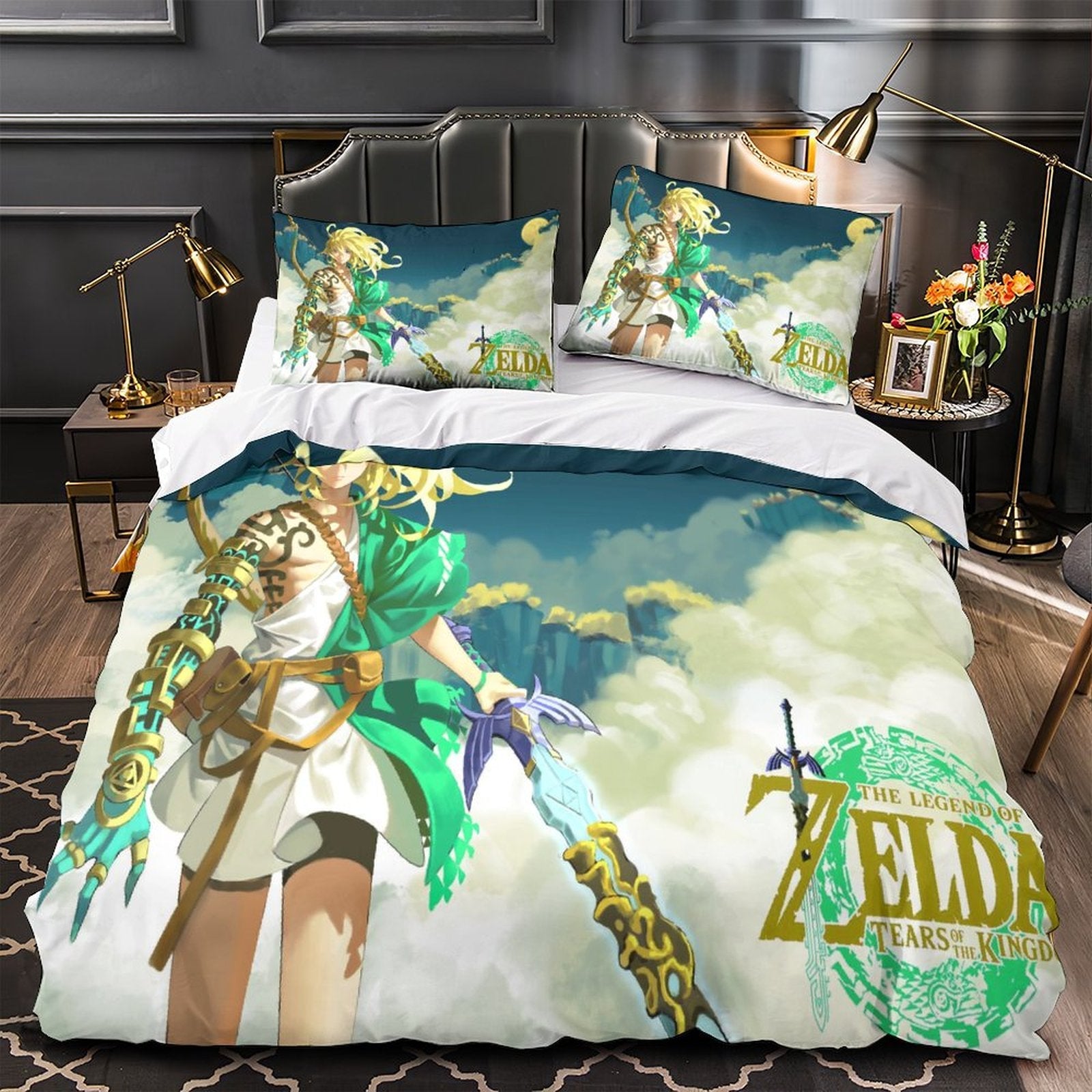 Juego de cama con edredón y funda de edredón The Legend of Zelda Tears of the Kingdom