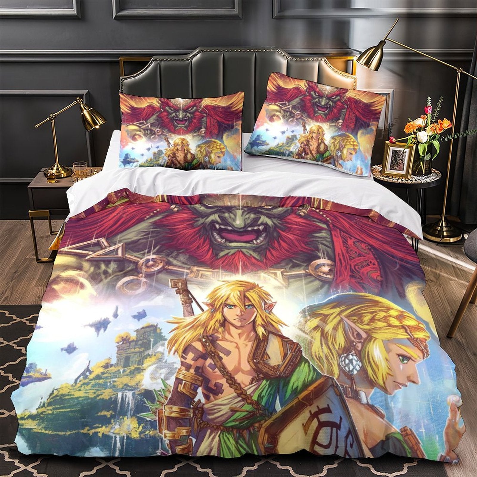 Juego de cama con edredón y funda de edredón The Legend of Zelda Tears of the Kingdom
