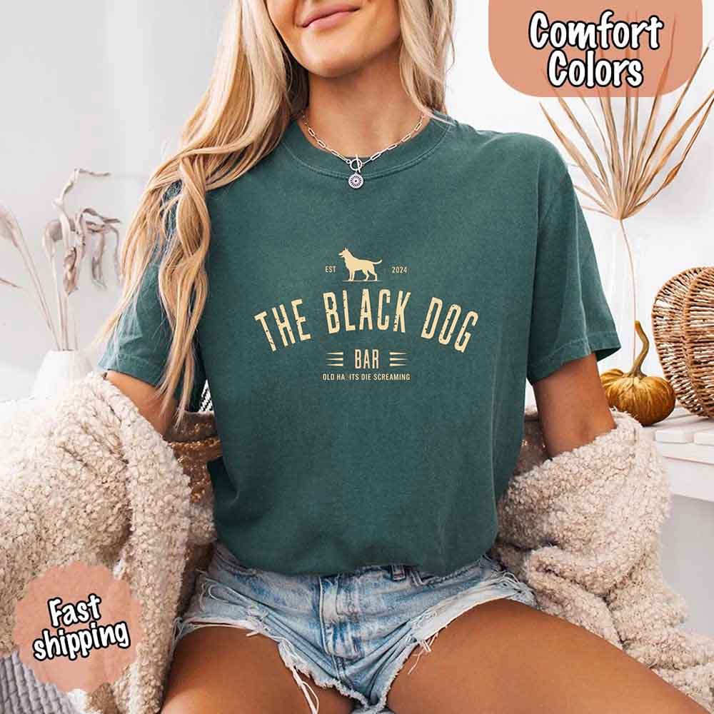 The Black Dog Comfort Colors Concert Tee – Minimalist Unisex Music Shirt