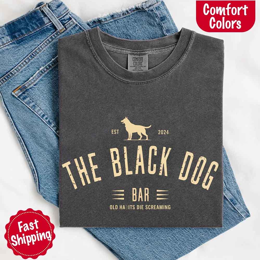 The Black Dog Comfort Colors Concert Tee – Minimalist Unisex Music Shirt