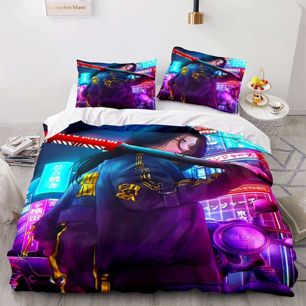 Tokyo Revengers Cosplay 3 Piece Bedding Set Quilt Cover