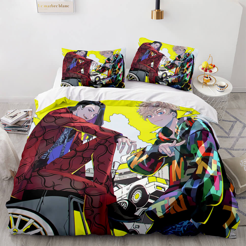Tokyo Revengers Cosplay 3 Piece Bedding Set Quilt Cover