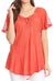 Sakkas Ellie Sequin Embroidered Cap Sleeve Scoop Neck Relaxed Fit Blouse