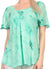 Sakkas Hana Tie Dye Relaxed Fit Embroidery Cap Sleeves Peasant Batik Blouse / Top