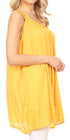 Sakkas Rita Womens Picot Trim V Neck Tank Blouse With Seqins And Embroidery