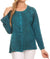 Sakkas Fedella Deep Scoop Neck Long Sleeve Blouse Top With Adjustable Back Straps