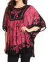 Sakkas Lynda - Poncho campesino con bordado batik de dos tonos y palmeras