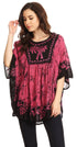 Sakkas Lynda - Poncho campesino con bordado batik de dos tonos y palmeras