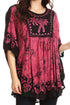 Sakkas Lynda - Poncho campesino con bordado batik de dos tonos y palmeras