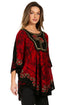 Sakkas Lynda - Poncho campesino con bordado batik de dos tonos y palmeras
