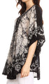 Sakkas Lynda - Poncho campesino con bordado batik de dos tonos y palmeras