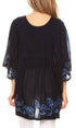 Sakkas Lynda - Poncho campesino con bordado batik de dos tonos y palmeras