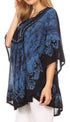 Sakkas Lynda - Poncho campesino con bordado batik de dos tonos y palmeras