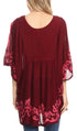 Sakkas Lynda - Poncho campesino con bordado batik de dos tonos y palmeras