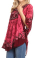Sakkas Lynda - Poncho campesino con bordado batik de dos tonos y palmeras