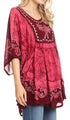 Sakkas Lynda - Poncho campesino con bordado batik de dos tonos y palmeras