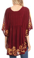 Sakkas Lynda - Poncho campesino con bordado batik de dos tonos y palmeras
