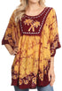 Sakkas Lynda - Poncho campesino con bordado batik de dos tonos y palmeras