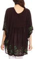 Sakkas Lynda - Poncho campesino con bordado batik de dos tonos y palmeras