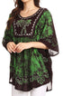 Sakkas Lynda - Poncho campesino con bordado batik de dos tonos y palmeras