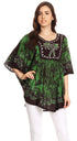 Sakkas Lynda - Poncho campesino con bordado batik de dos tonos y palmeras