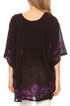 Sakkas Lynda - Poncho campesino con bordado batik de dos tonos y palmeras