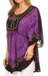 Sakkas Lynda - Poncho campesino con bordado batik de dos tonos y palmeras