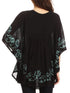 Sakkas Lynda - Poncho campesino con bordado batik de dos tonos y palmeras