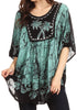 Sakkas Lynda - Poncho campesino con bordado batik de dos tonos y palmeras