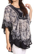 Sakkas Lynda - Poncho campesino con bordado batik de dos tonos y palmeras