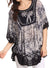 Sakkas Lynda - Poncho campesino con bordado batik de dos tonos y palmeras