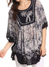 Sakkas Lynda - Poncho campesino con bordado batik de dos tonos y palmeras