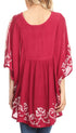 Sakkas Lynda - Poncho campesino con bordado batik de dos tonos y palmeras