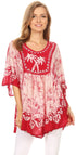 Sakkas Lynda - Poncho campesino con bordado batik de dos tonos y palmeras
