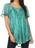 Sakkas Aline Women's Short Sleeve Casual Light Loose Scoop Neck Top Blouse Shirt