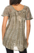 Sakkas Aline Women's Short Sleeve Casual Light Loose Scoop Neck Top Blouse Shirt