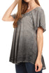 Sakkas Donna Women's Casual Lace Short Sleeve Tie Dye Corset Loose Top Blouse