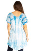Sakkas Donna Women's Casual Lace Short Sleeve Tie Dye Corset Loose Top Blouse